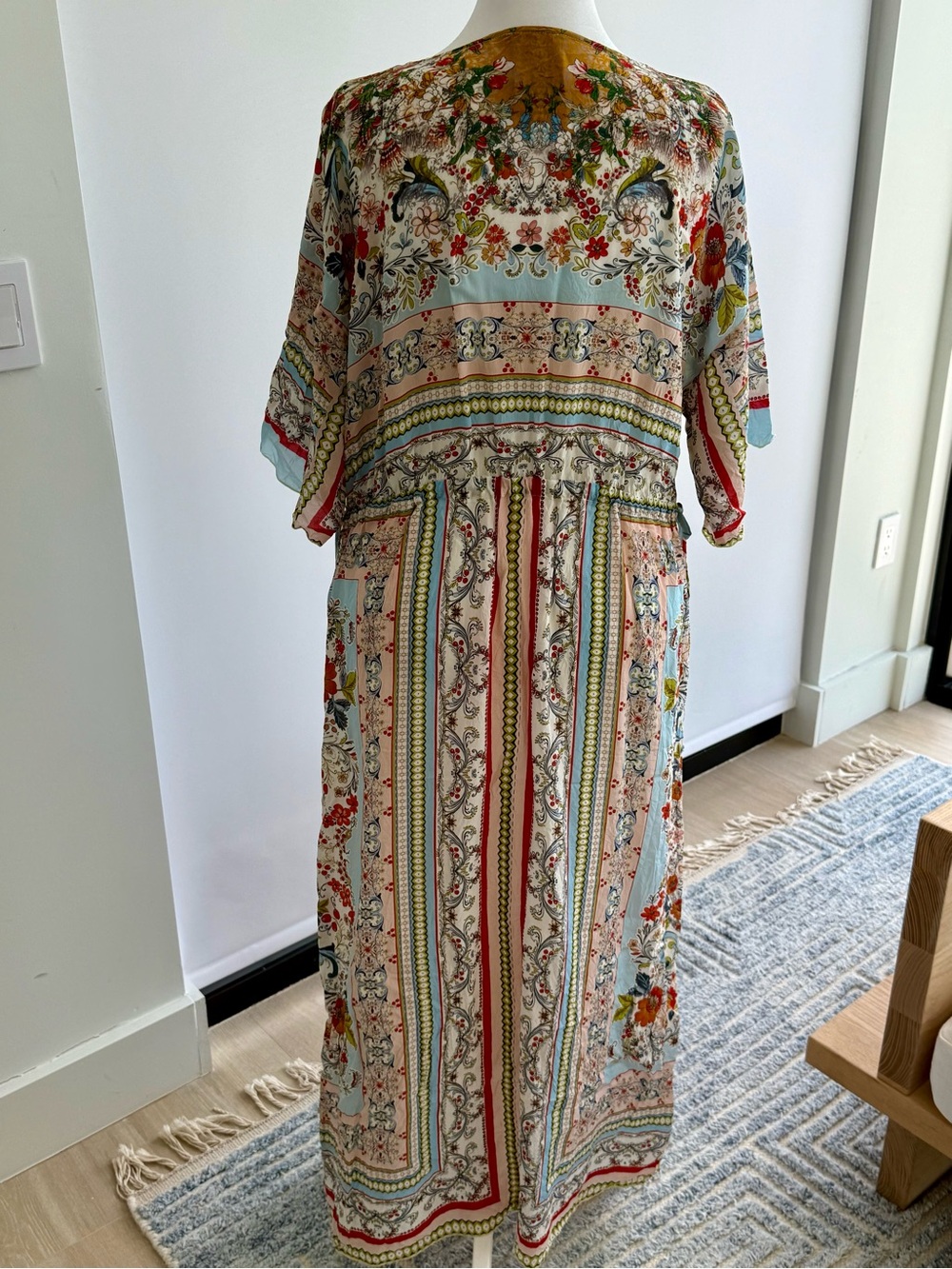 Johnny Was Light Blue Floral Paisley Maxi Dress - Picture 2 of 4